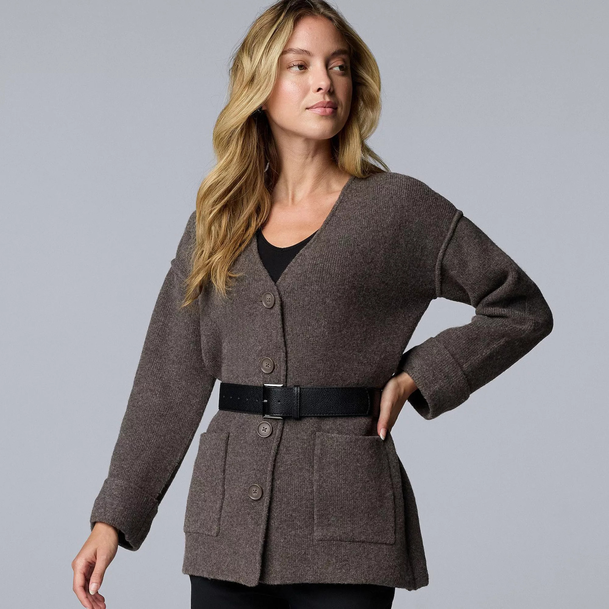 Women's Simply Vera Vera Wang Sweater Coat | Kohl's
