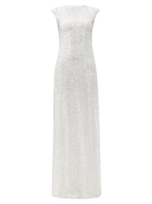 Galvan - Estrella Sequinned Dress - Womens - Silver | Matches (UK)