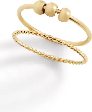 Dainty Stackable Beaded Fidget Set Ring | Nordstrom