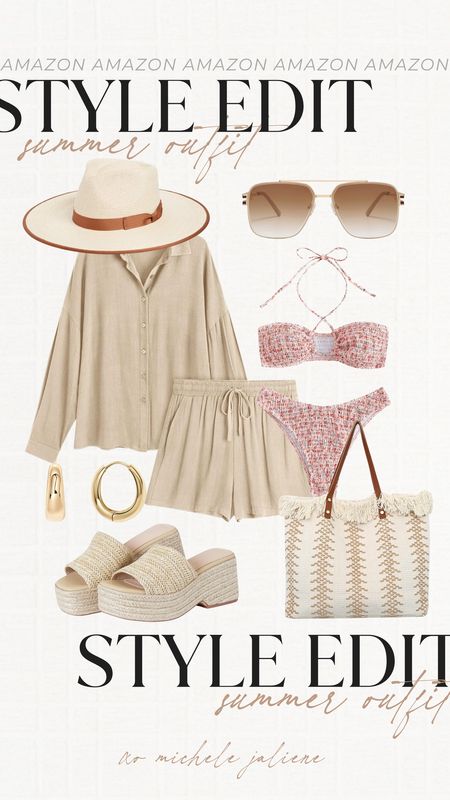 Amazon summer outfit!! I’m loving this amazon styled outfit for the summer - it’s so cute and perfect for a beach day!!

Amazon styled outfits, amazon summer outfit, beach outfit, swimwear, amazon fashion, Amazon bag, amazon sandals, amazon matching sets

#LTKfindsunder100 #LTKSeasonal #LTKstyletip