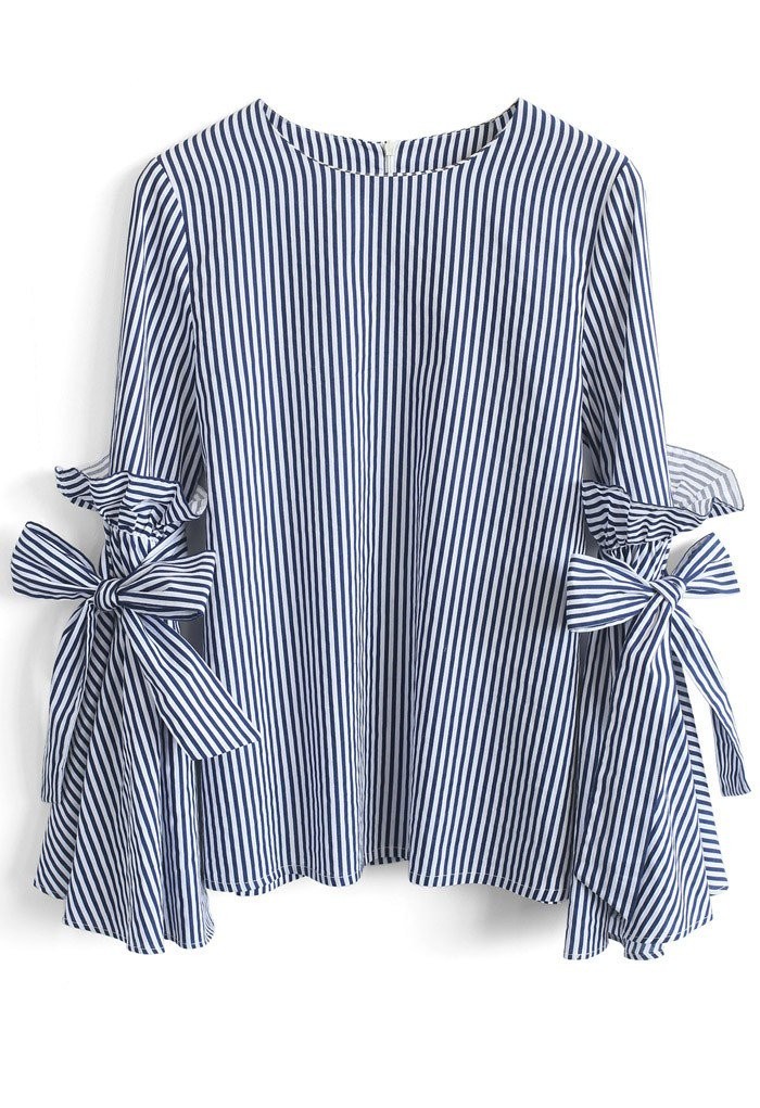 Stripes Charisma Top with Bell Sleeves | Chicwish