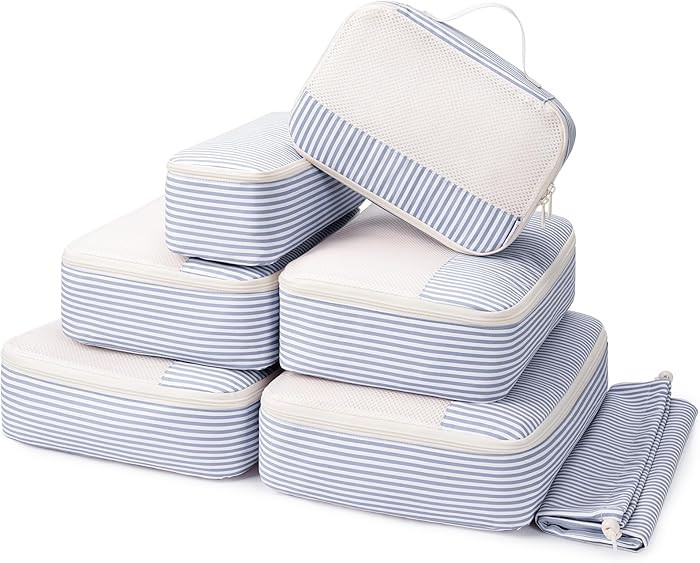 Narwey 7 Set Packing Cubes for Suitcases, Compression Packing Cubes for Backpack, Suitcase Organi... | Amazon (UK)