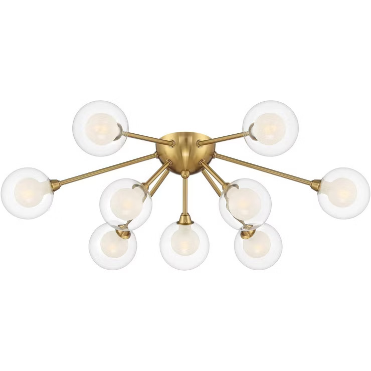 Possini Euro Design Spheres Modern Ceiling Light Flush Mount Fixture 28" Wide Warm Brass 9-Light ... | Target