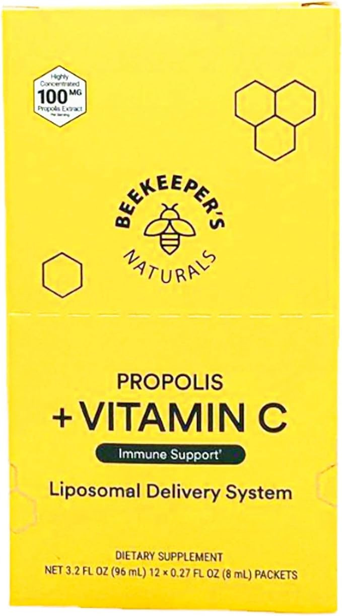 Beekeepers Naturals Liposomal Propolis with Vitamin C 12 Count, 0.27 Fz | Amazon (US)