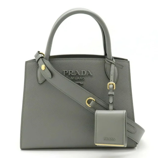 Pre-Owned PRADA Prada Monochrome Small Bag Handbag Shoulder SAFFIANO Leather ARDESIA Gray Purchas... | Walmart (US)