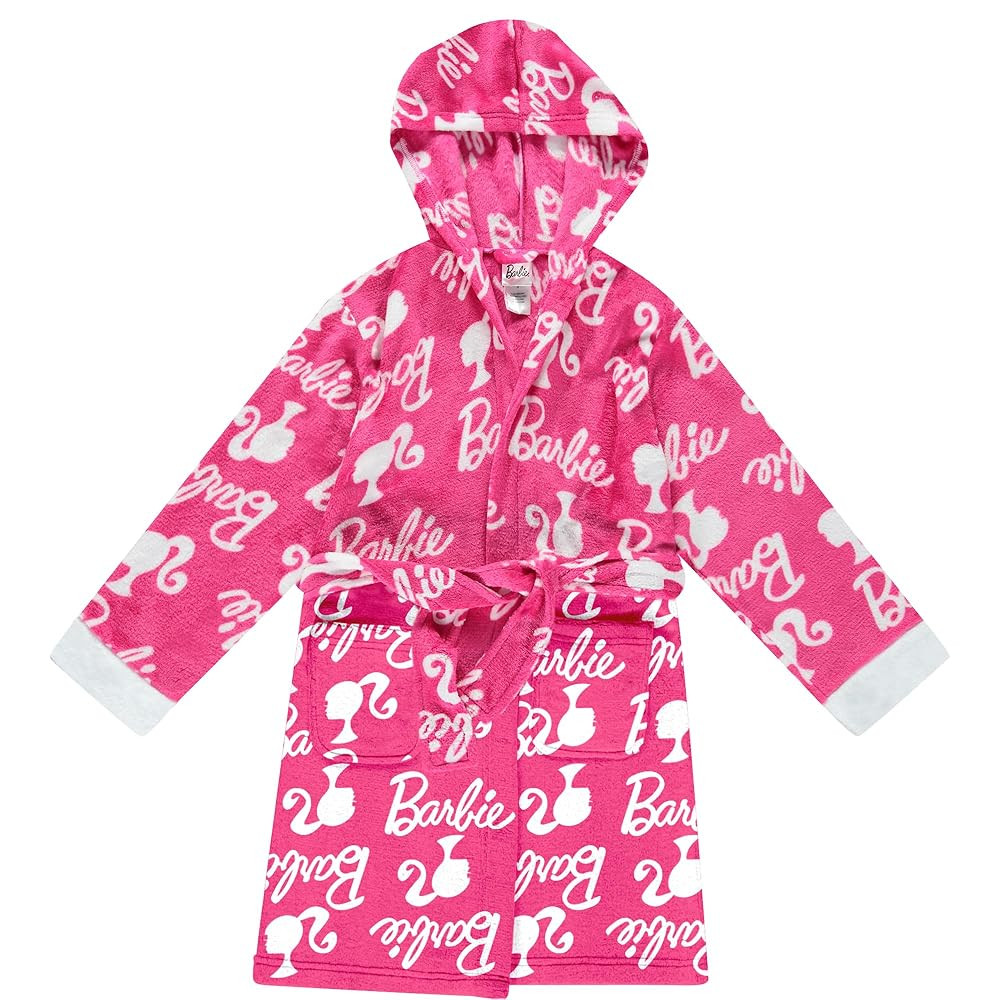 Barbie Girls Fleece Kids Hooded Robe - Super Soft Plush Kids Spa Bathrobe with Pockets, Girls Siz... | Amazon (US)