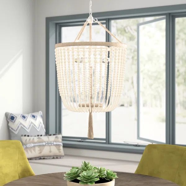 Lakesha 3 - Light Unique/Statement Empire Chandelier with Beaded Accents | Wayfair North America