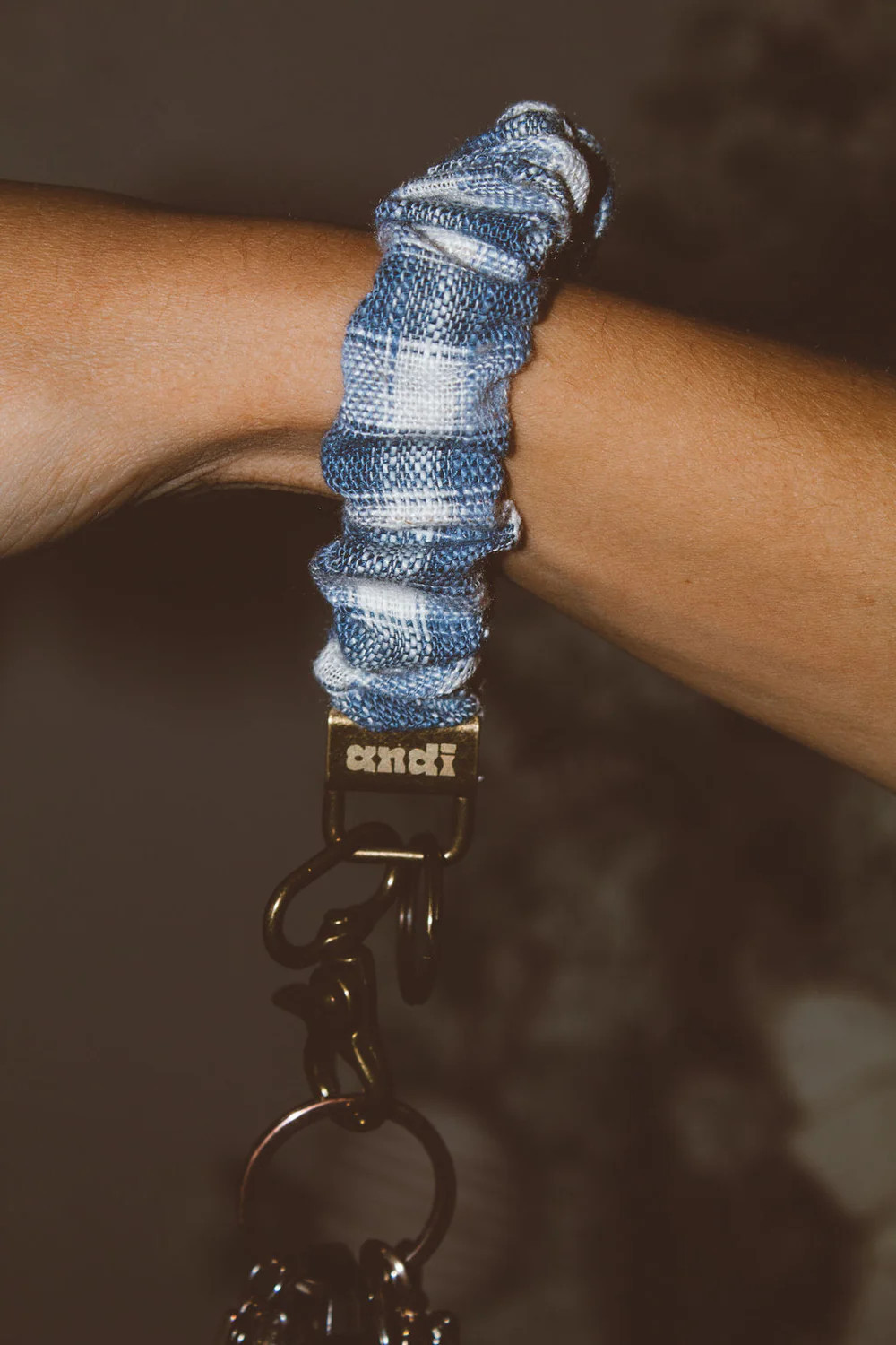 Icy Blue Gingham Keychain | Shop Andi