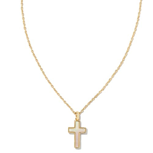 Kendra Scott Cross 14k Gold-Plated Pendant Necklace in Ivory Mother-of-Pearl, Fashion Jewelry for Women | Amazon (US)