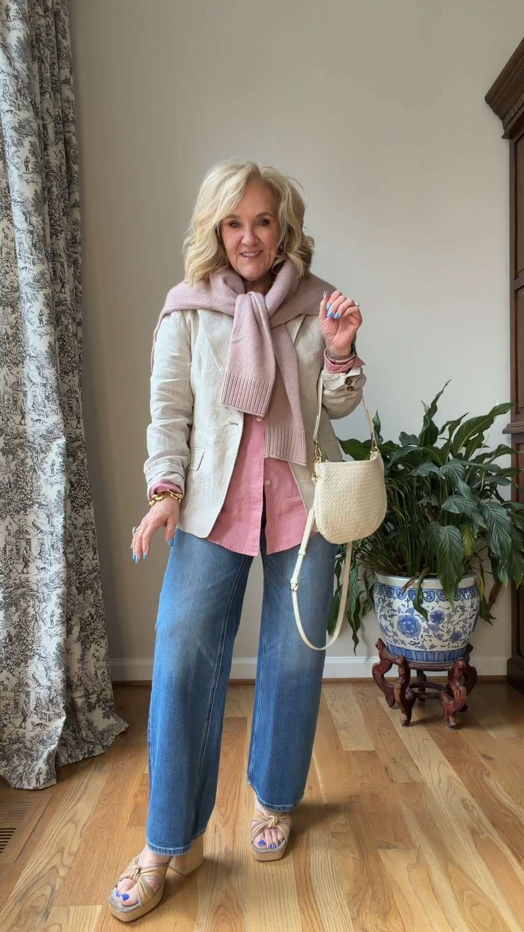 This linen blazer is one of those forever pieces that instantly elevates an outfit. Layered over a soft pink blouse with a cashmere sweater and relaxed denim, it creates an effortless look you’ll wear from season to season.

💡 LTK MADE EASY

❤️ Heart = Support my posts
🔖 Save = Get sale & restock alerts
📋 Lists = Keep favorites organized
📲 Share = Send to yourself for later
💬 Comment = Ask me anything

#LTKootd #LTKSeasonal #LTKOver40