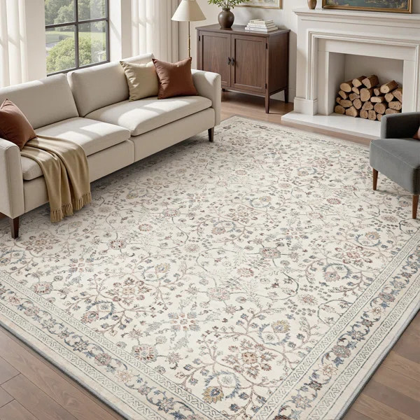 Ultra Soft Machine Washable Floral Living Room Area Rug | Wayfair North America