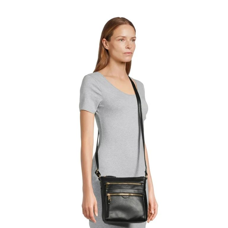 Time and Tru Women's Norah Crossbody Shoulder Bag, Black | Walmart (US)
