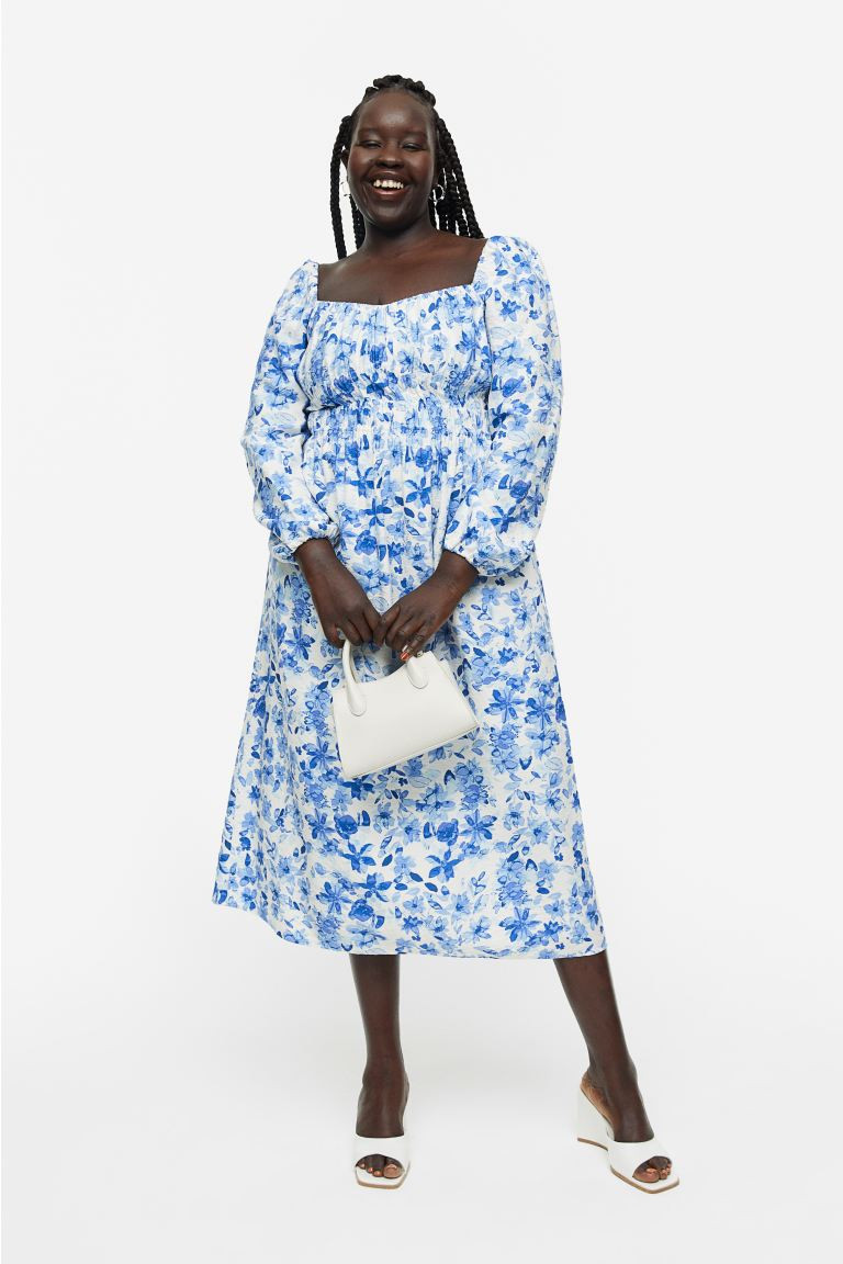 Balloon-sleeved Smocked Dress | H&M (US + CA)