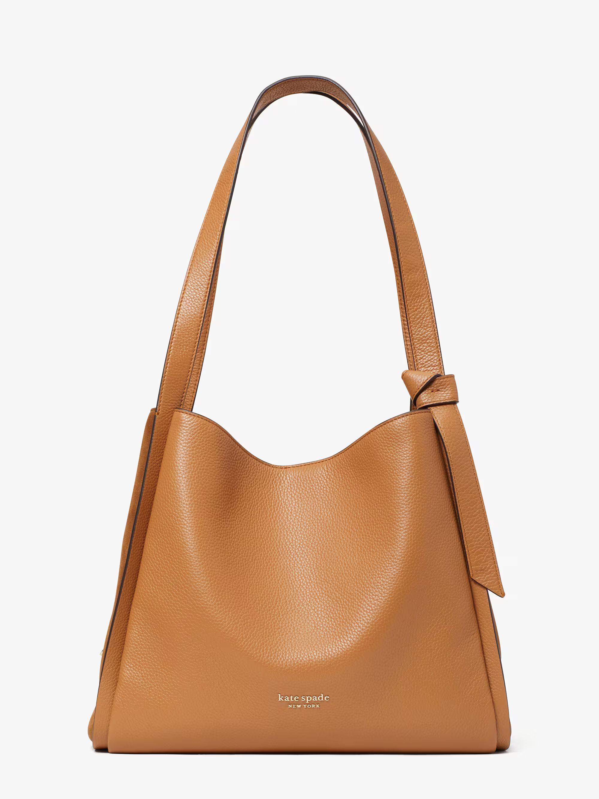 knott pebbled leather & suede large shoulder bag | Kate Spade (EU)