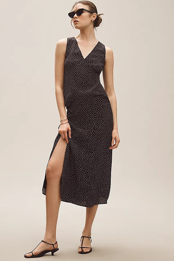 The Lille Side-Slit Midi Skirt by Maeve | Anthropologie (US)