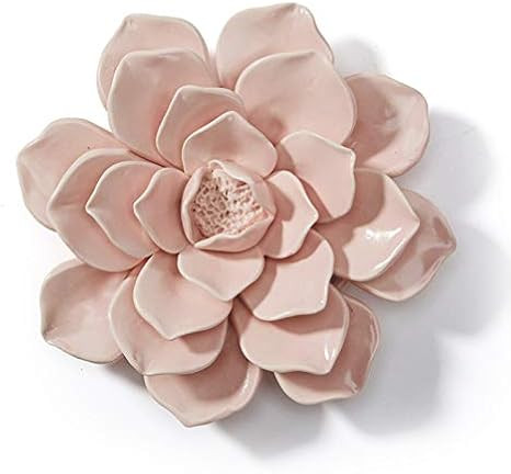 SEINHIJO Ceramic Flower Wall Decor 3D Wall Art Sculpture Modern Home Gifts 7.1 inch | Amazon (US)