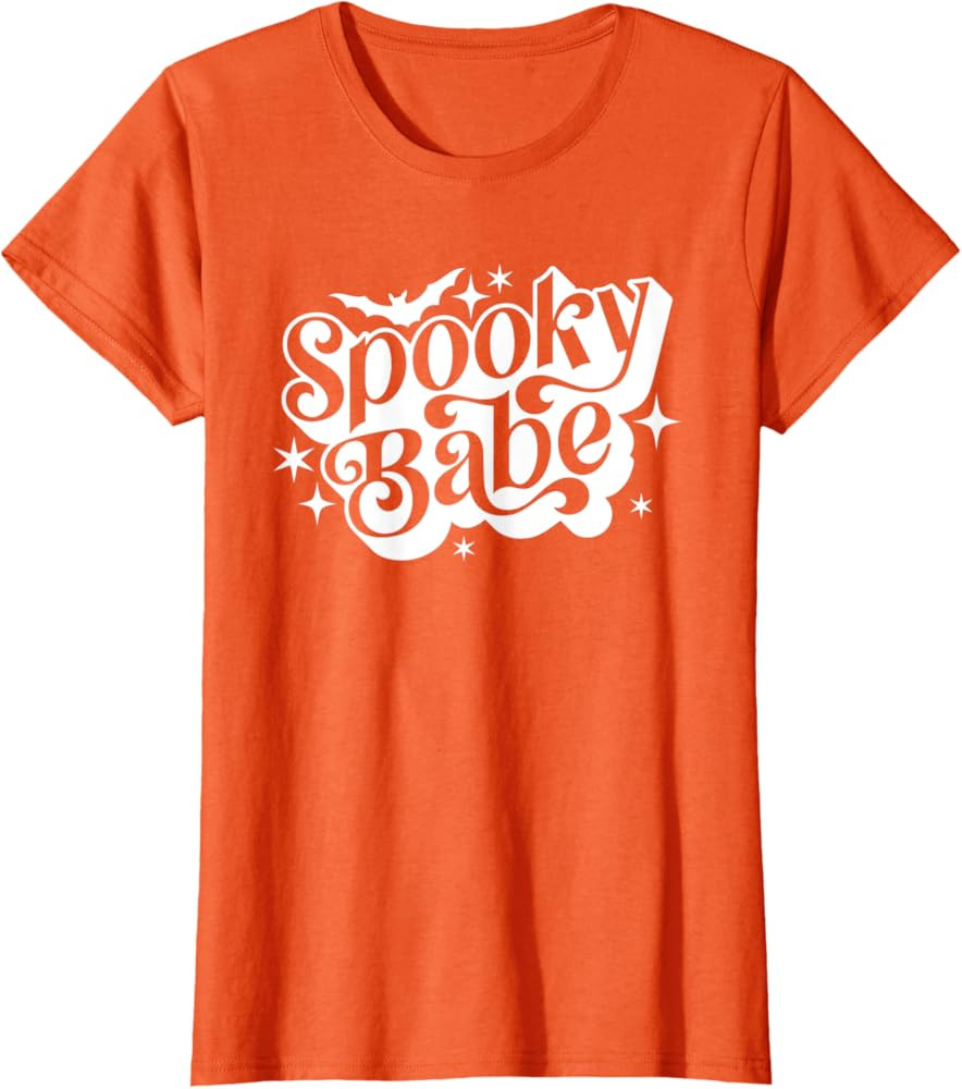 Spooky Babe Halloween Shirt Women Men Girls Cute Halloween T-Shirt | Amazon (US)