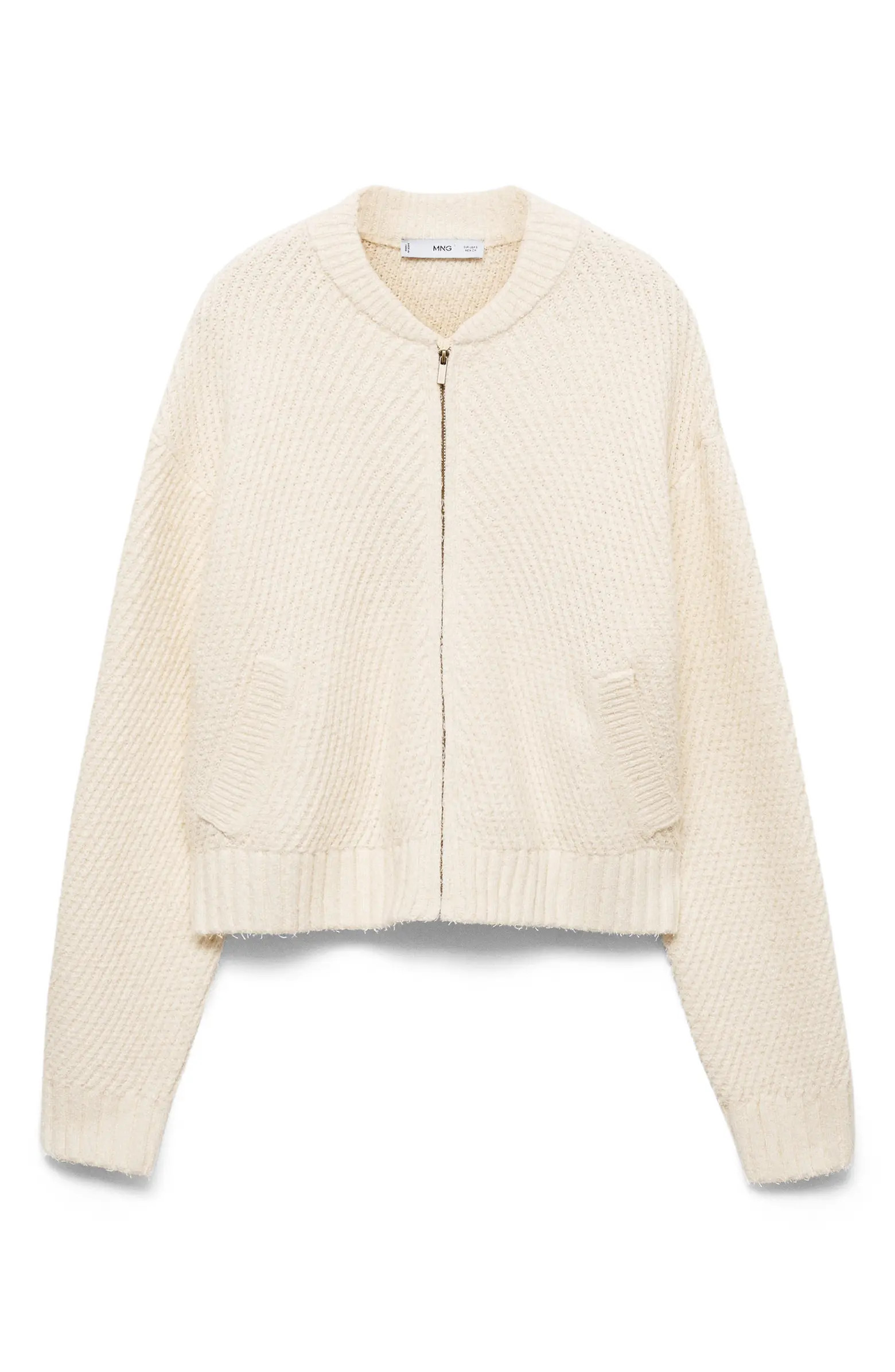 MANGO Zip-Up Cardigan | Nordstrom | Nordstrom