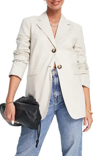 ASOS DESIGN Linen & Cotton Blazer | Nordstrom | Nordstrom