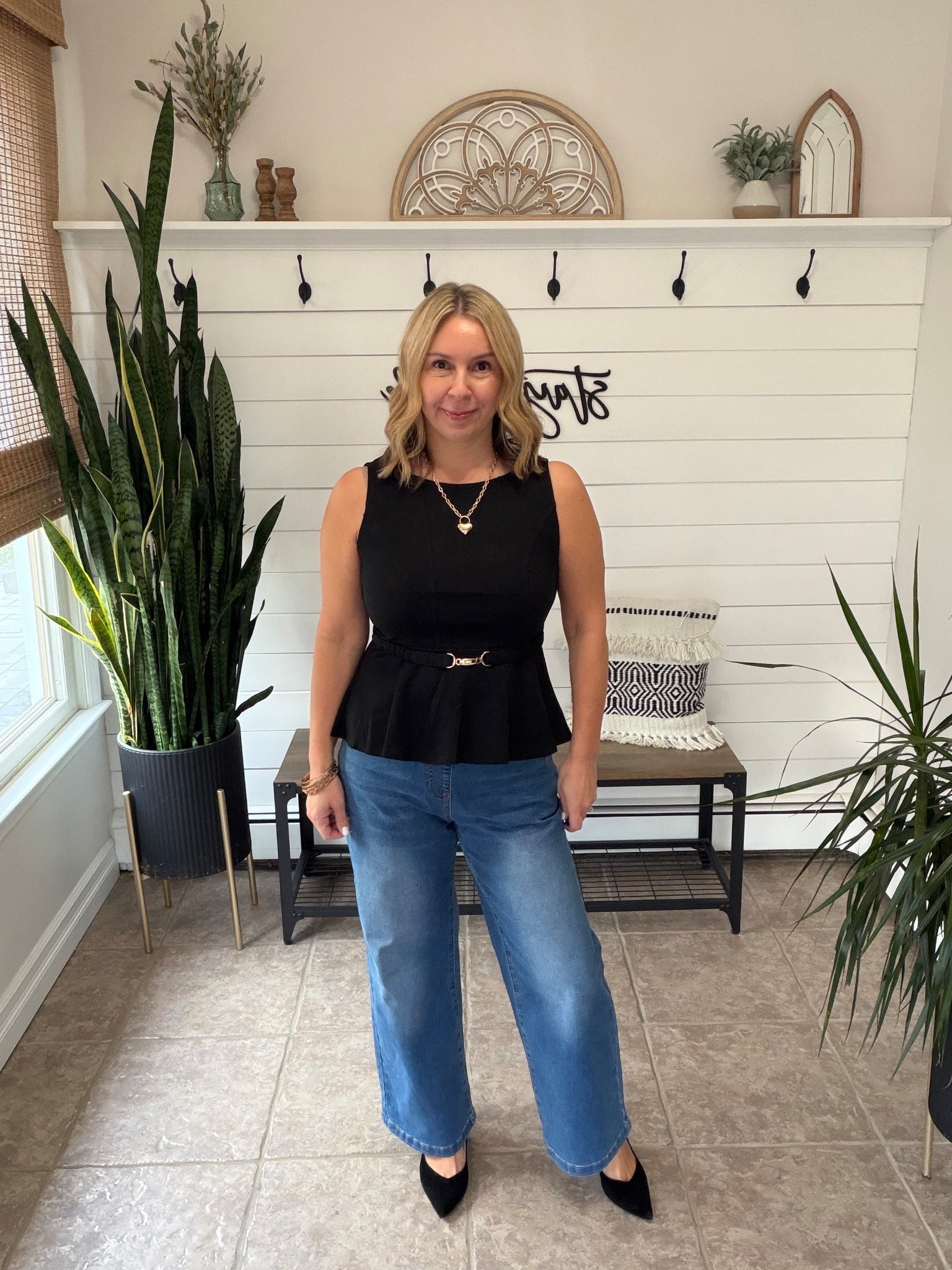 Winter outfit idea! Cute for date night. I'm wearing a medium in the elastic waist jeans and a medium in the peplum top and leopard jacket
#LTKOver40 #LTKPetite
#LTKFindsUnder50

#LTKootd #LTKSaleAlert #LTKMidsize