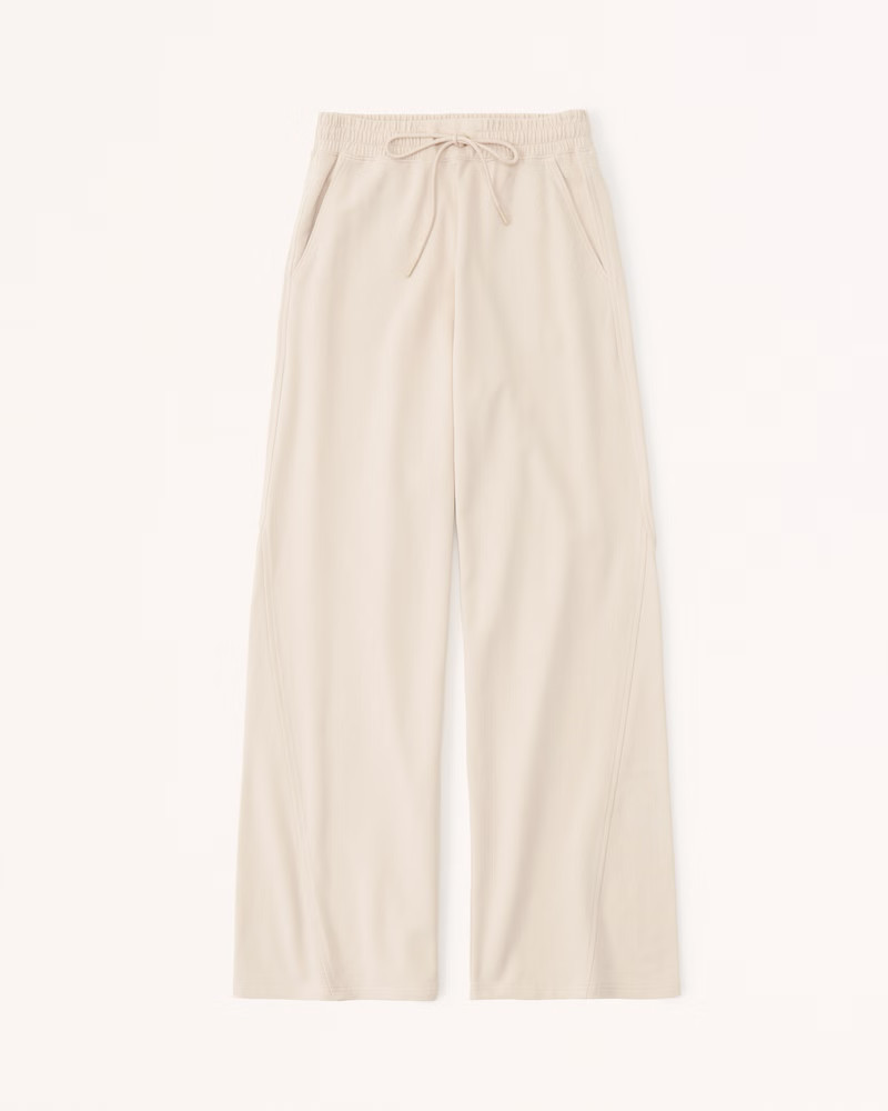 Women's Luxe Terry Wide Leg Sweatpant | Women's Bottoms | Abercrombie.com | Abercrombie & Fitch (US)