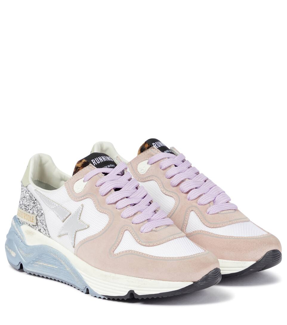 Running Sole glitter-trimmed leather sneakers | Mytheresa (US/CA)