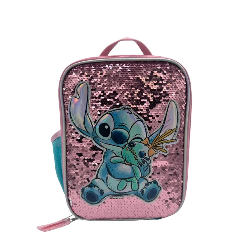 Disney Stitch Hug it Out Kids Insulated Reusable Lunch Bag with Mesh Water Bottle Pocket and Hand... | Walmart (US)