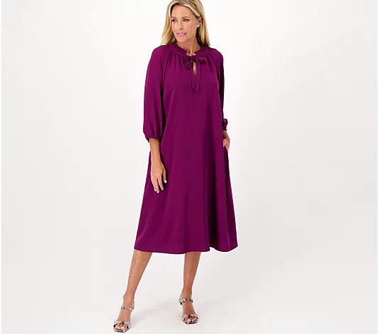 Girl With Curves Georgette Midi Dress - QVC.com | QVC