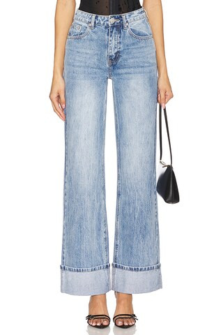 superdown Lulu Cuffed Jeans in Mid Wash Blue from Revolve.com | Revolve Clothing (Global)