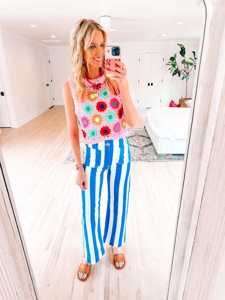 Yall how fun are these striped pants from Anthropologie? 

Wide legged pants / Anthropologie / crochet top / summer outfit / beaded necklace 

#LTKFindsUnder50 #LTKFindsUnder100
