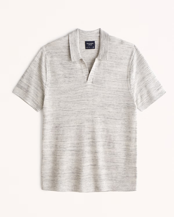 Marled Johnny Collar Sweater Polo | Abercrombie & Fitch (US)