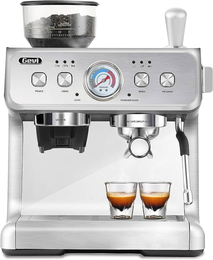 Gevi 20Bar Semi Automatic Espresso Machine With Grinder & Steam Wand – All in One Espresso Maker & L | Amazon (US)
