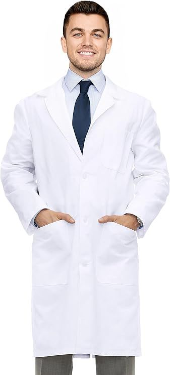 NY Threads Professional Lab Coat for Men, Full Sleeve Poly Cotton Long Medical Coat | Amazon (US)
