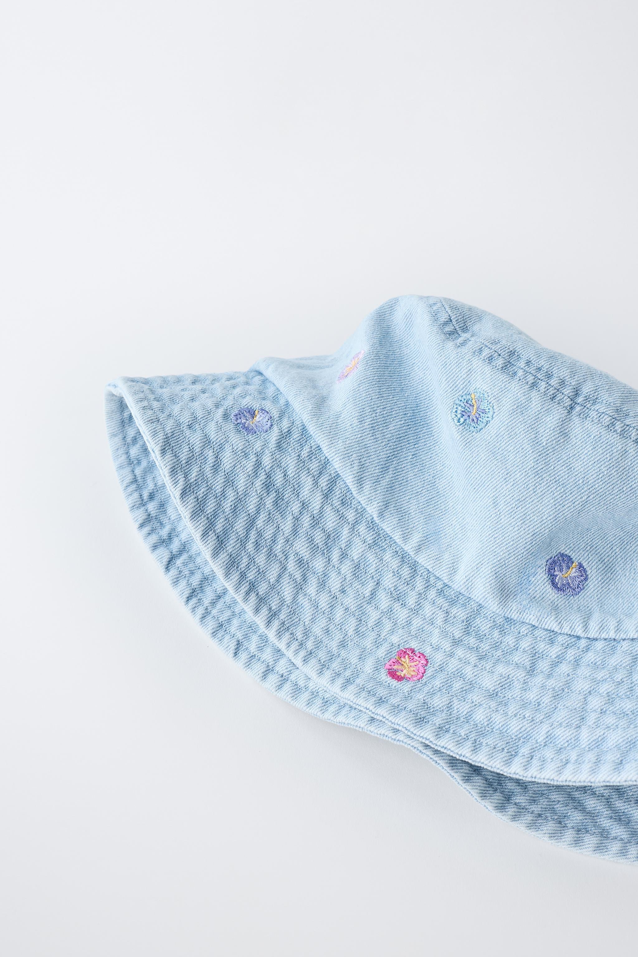 EMBROIDERED FLORAL DENIM BUCKET HAT | Zara US