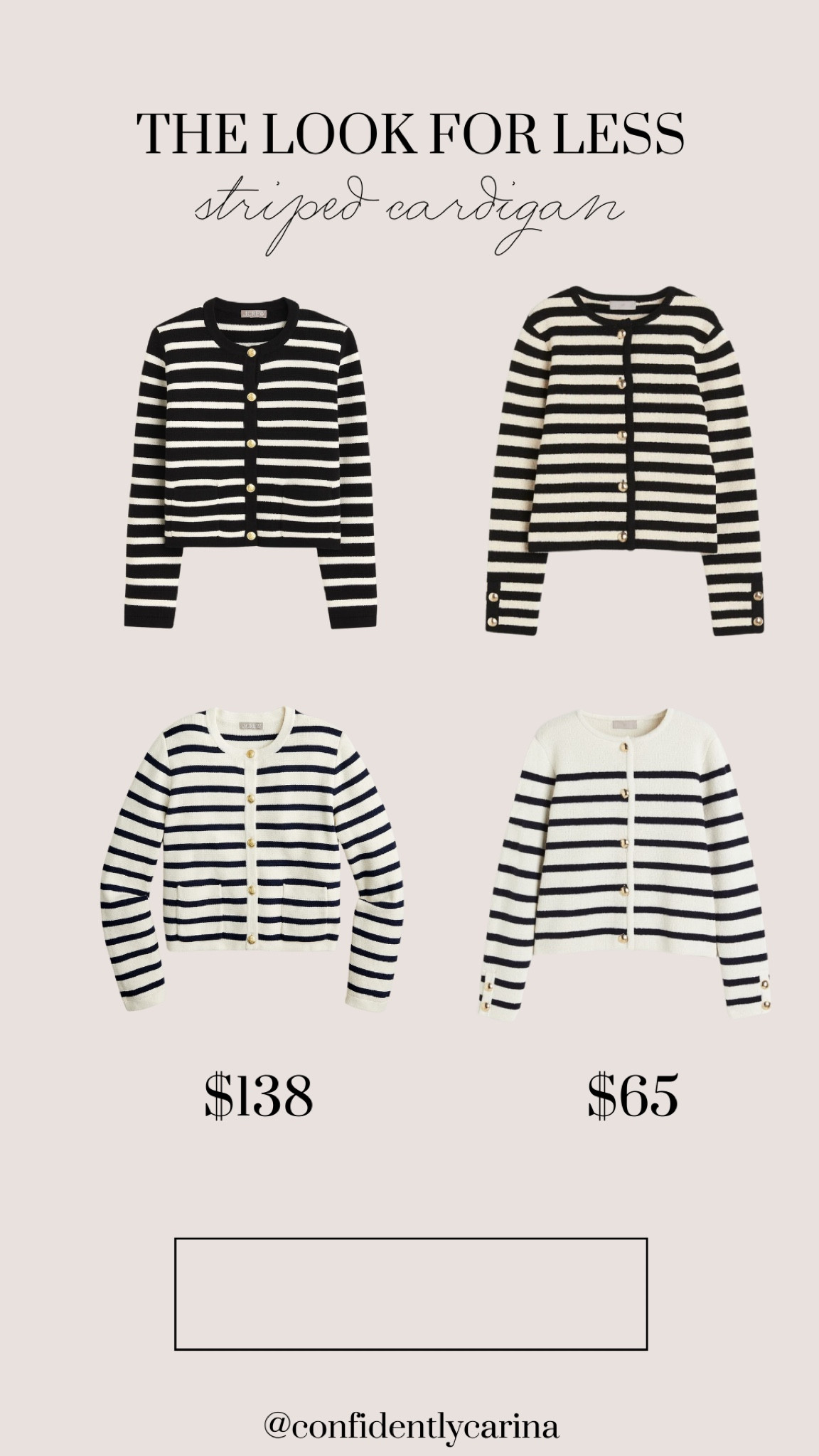 Love a good look for less! Sharing the viral J Crew cardigan and such a good similar more affordable option from H&M!✨

#LTKfindsunder100 #LTKstyletip #LTKmidsize