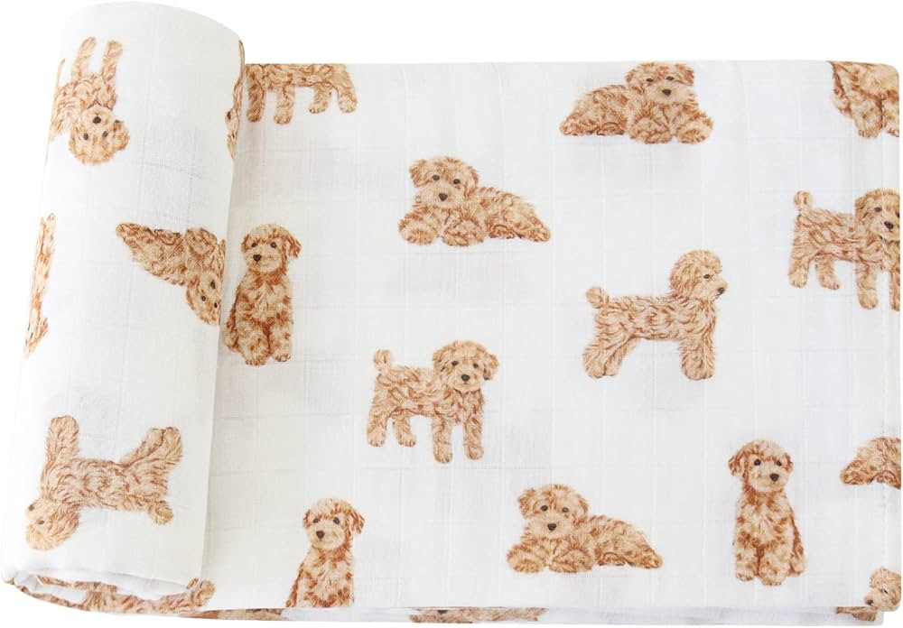 LifeTree Baby Swaddle Blankets Dog, Bamboo Cotton Muslin Swaddle Blankets Boys Girls Swaddling Wr... | Amazon (US)