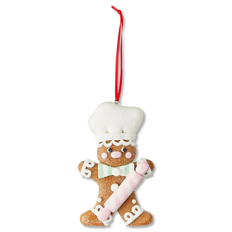 Pink Clay Dough Gingerbread Chef Christmas Ornament, 4.5", by Holiday Time - Walmart.com | Walmart (US)