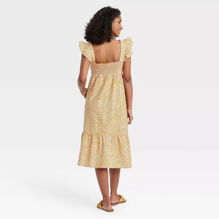 Women's Ruffle Sleeveless Dress - Universal Thread™ Yellow Floral | Target