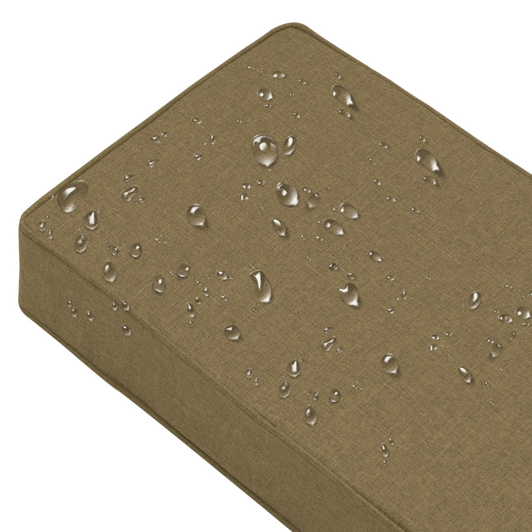 Sylin Waterproof Linen Dark Khaki Custom Bench Cushion Sofa Cushion Be | Homerilla