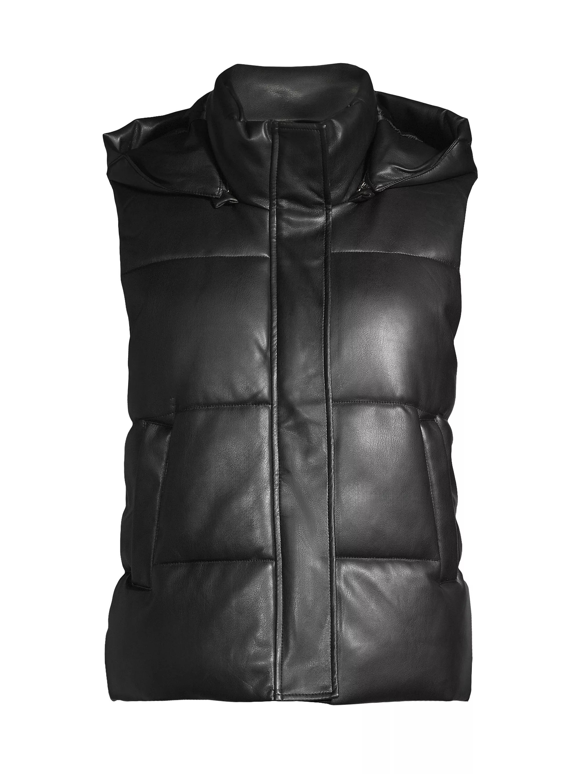 Rocky Hooded Faux Leather Vest | Saks Fifth Avenue