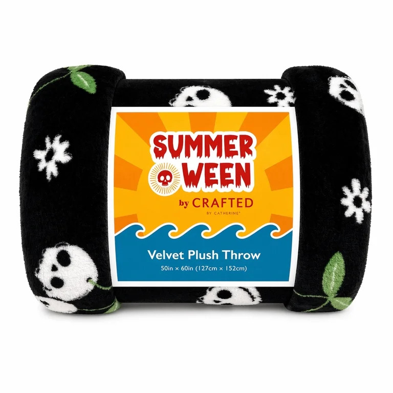 Summerween Plush Throw, 50"x60", Skull Cherries | Walmart (US)