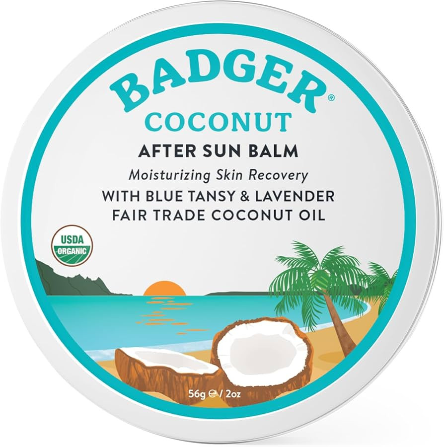 Badger Coconut After Sun Balm with Organic Cocoa Butter & Shea Butter, Rescue Balm, Soothing & Co... | Amazon (US)