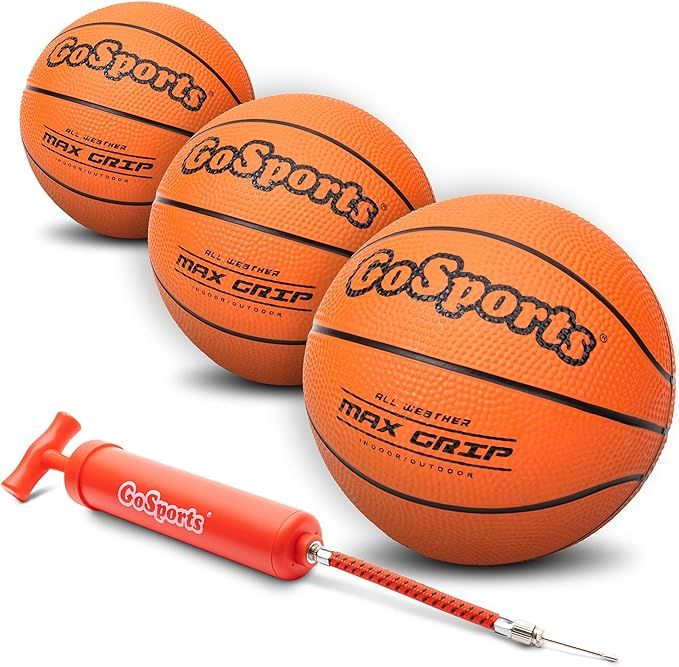 GoSports 7 Inch Mini Basketball 3 Pack with Premium Pump - Perfect for Mini Hoops or Training | Amazon (US)