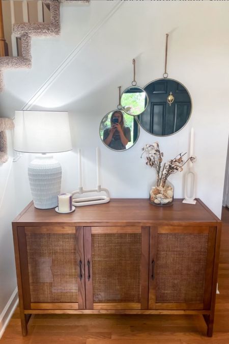 Entryway decor entryway table storage cabinet. 3 door storage cabinet affordable from target 
Target lamp white 
Crate and barrel style 
Affordable cabinet rattan storage cabinet 

#LTKHome
