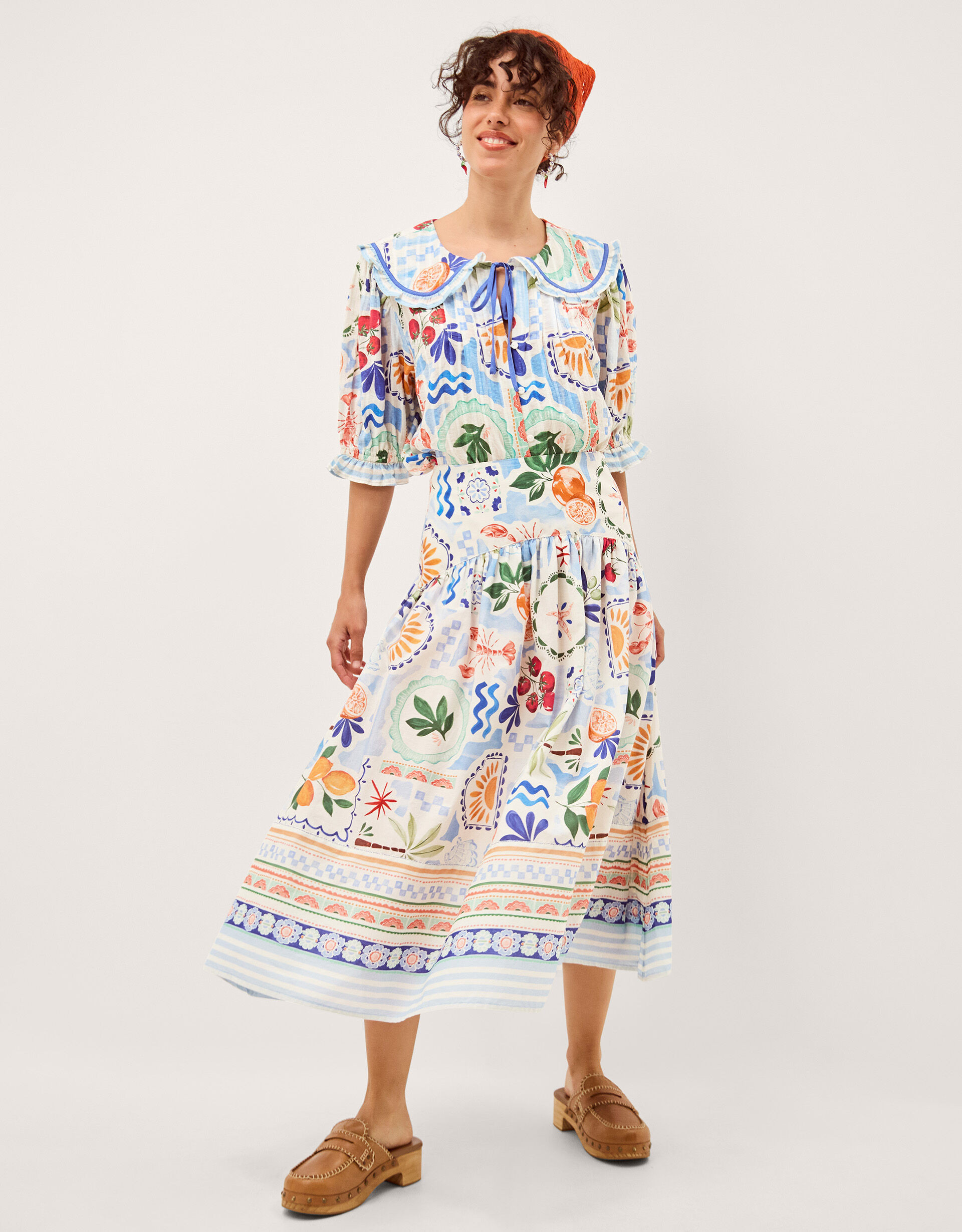 Monsoon x Charlie Taylor Printed Midi Skirt White | Monsoon (UK)