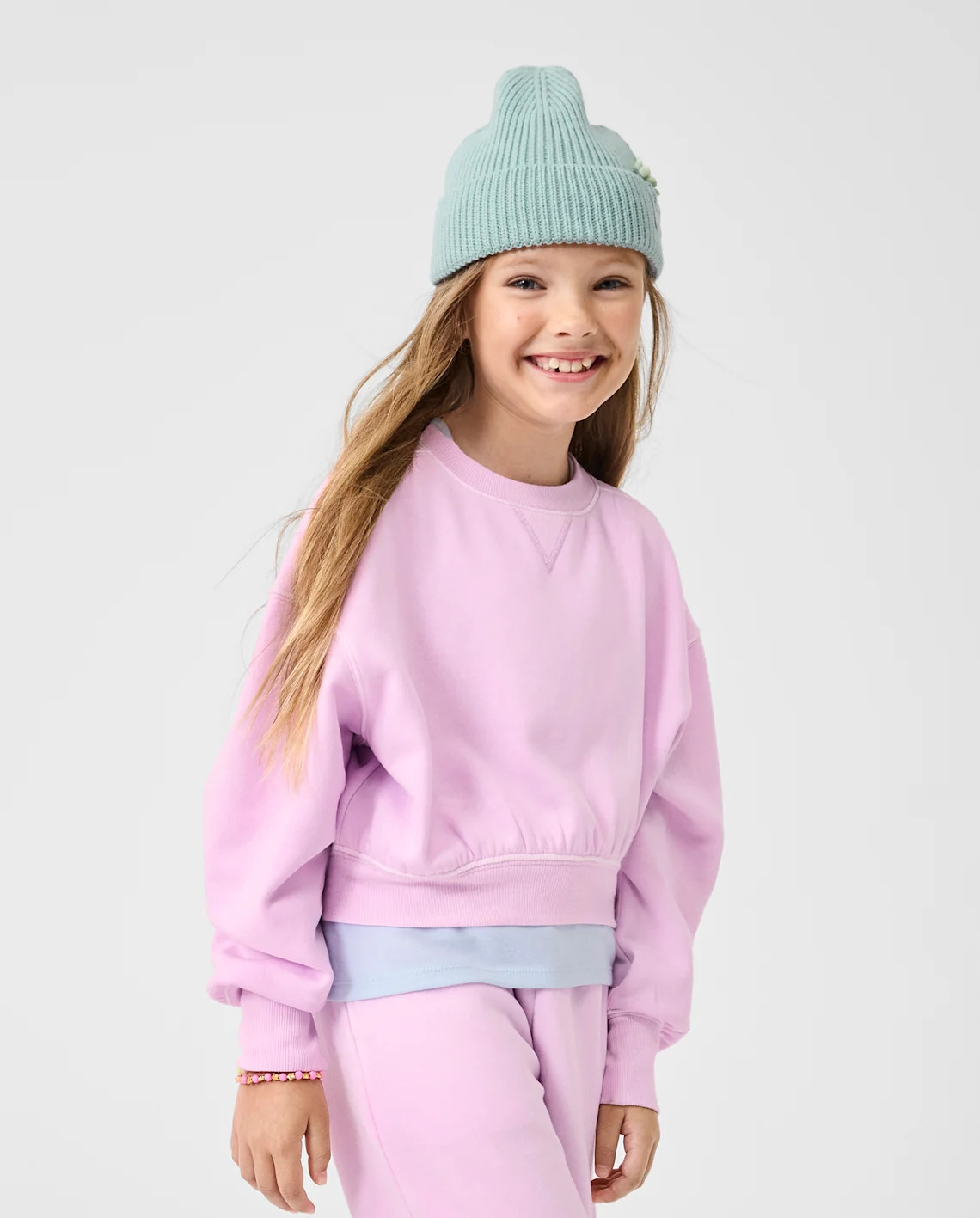 Girls Garment Dyed Premium Fleece Sweatshirt - purple | The Children's Place