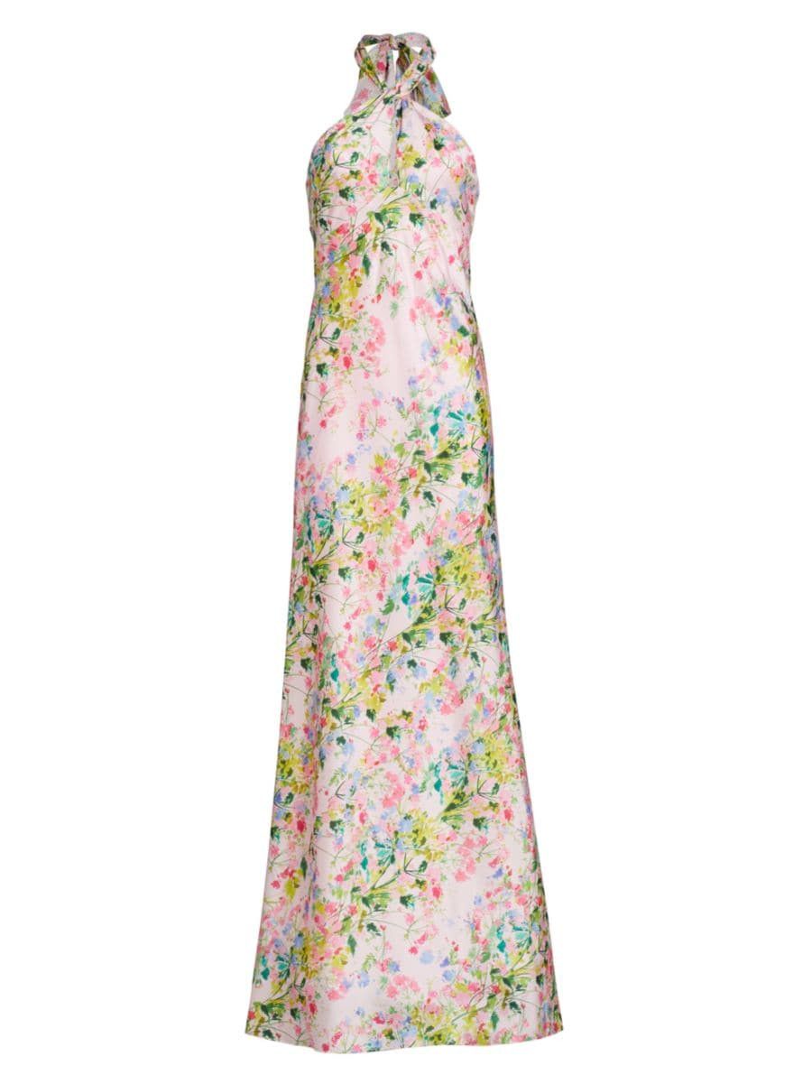 Rose Satin Halter Gown | Saks Fifth Avenue