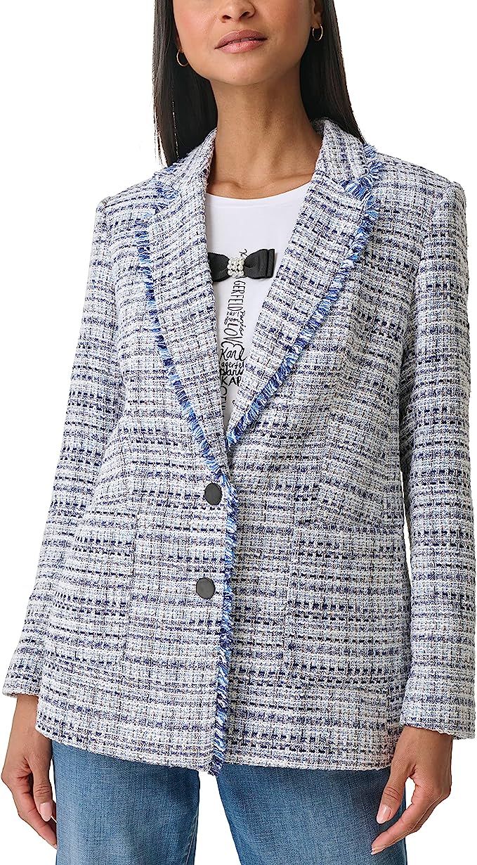 Karl Lagerfeld Paris Women's Tweed Long Sleeve Everyday Fashion Sport Jacket | Amazon (US)
