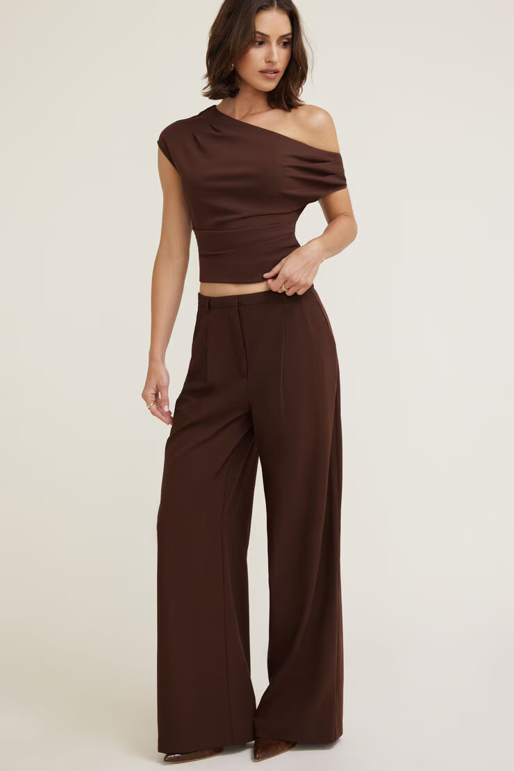Pleated Wide Leg Pants | Dynamite Clothing
