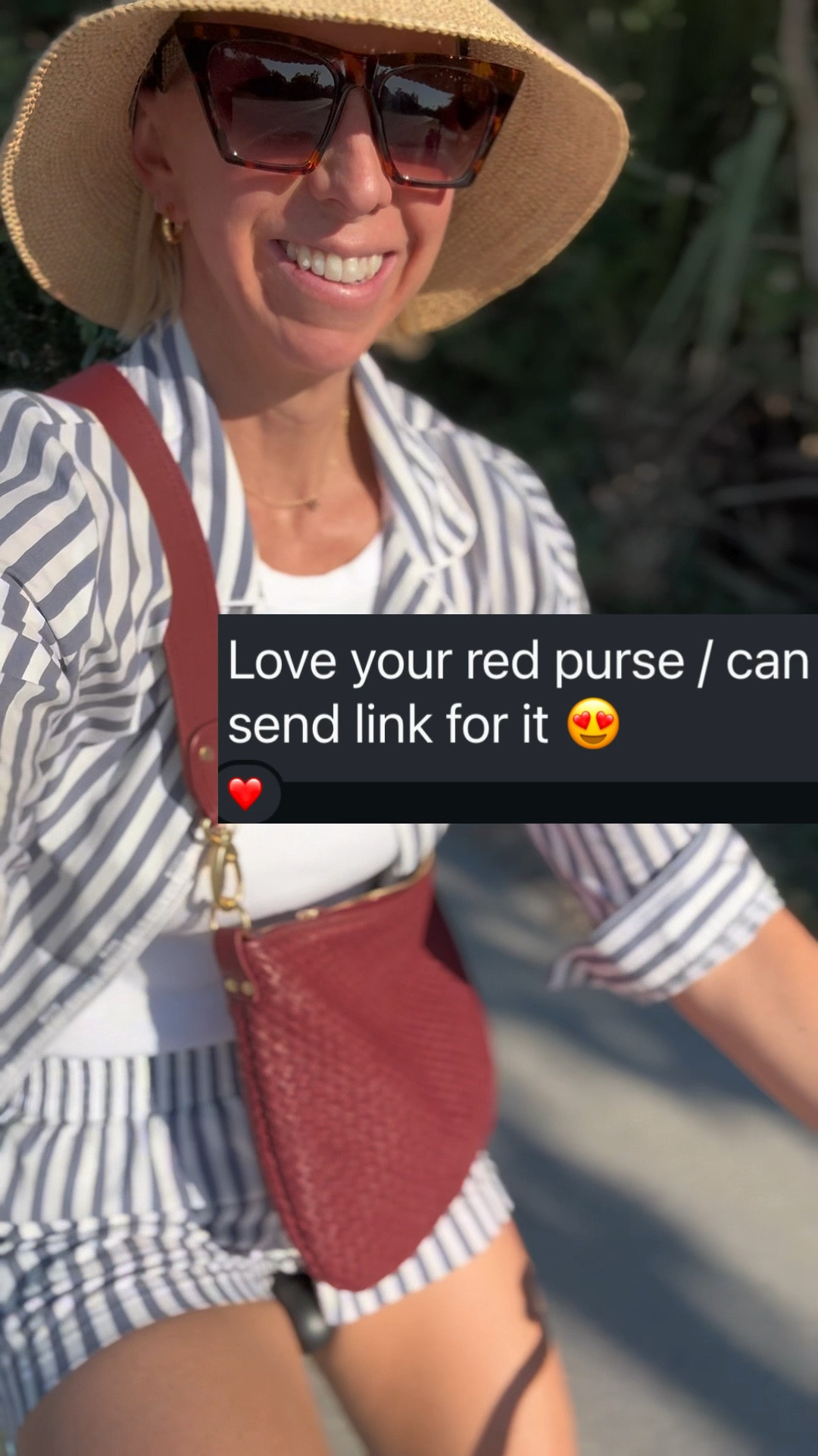 I brought this gorgeous woven leather bag on vacation- I love the size for all my essentials + it can be a crossbody or shoulder bag +
this color, “Merlot” is the perfect pop of color 👏🏻

#LTKWatchNow #LTKStyleTip #LTKOver40